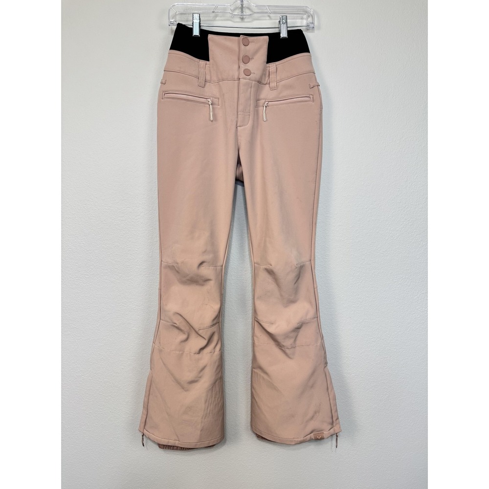 Roxy DryFlight Snow‎ Pants Women's Small Pink Flared Softshell Ski Waterproof